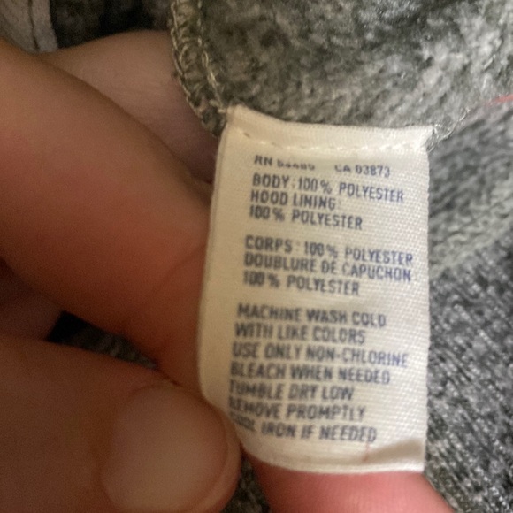 American Eagle Outfitters Zip Up Sherpa lined Sweatshirt size Small, Gray - Picture 6 of 6